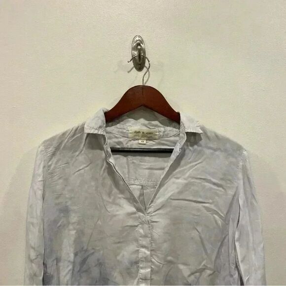 Cloth & stone Anthropologie Tie Dye Watercolor top womens xs buttery soft blue - Picture 2 of 6